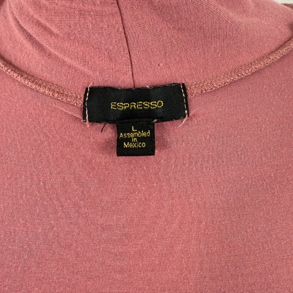 Espresso Rose Pink Long Sleeve Light Weight Waterfall Wrap Jacket Size Large - Picture 7 of 9